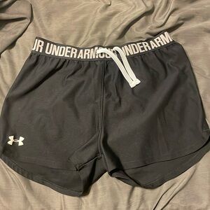 Black Under Armour shorts. Youth L but they fit like a womens XS